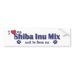 I Love My Shiba Inu Mix (Male Dog) Bumper Sticker
