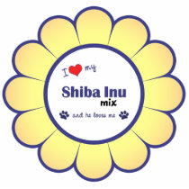 I Love My Shiba Inu Mix (Male Dog) Acrylic Cut Out