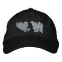 I Love my Shiba Inu Monochrome embroidered hats by MenagerieMayhem I Love my Shiba Inu Monochrome embroidered hats