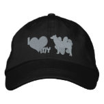 I Love my Shiba Inu Monochrome Embroidered Baseball Caps