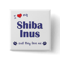 I Love My Shiba Inus (Multiple Dogs) Button