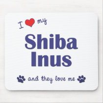 I Love My Shiba Inus (Multiple Dogs) Mouse Mat