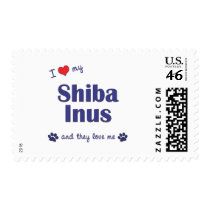 I Love My Shiba Inus (Multiple Dogs) Postage Stamps