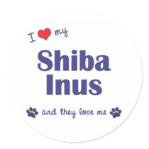 I Love My Shiba Inus (Multiple Dogs) Stickers
