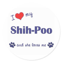 I Love My Shih-Poo (Female Dog) Sticker