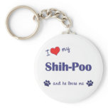 I Love My Shih-Poo (Male Dog) keychains