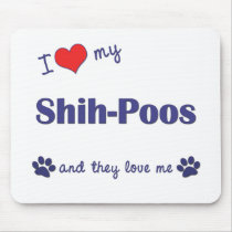I Love My Shih-Poos (Multiple Dogs) mousepads by dogadoodle I Love My Shih-Poos (Multiple Dogs) mousepads