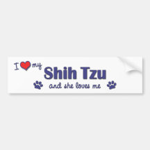 I Love My Shih Tzu (Female Dog) Bumper Sticker