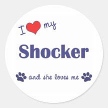 I Love My Shocker (Female Dog) Sticker