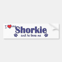 I Love My Shorkie (Male Dog) Bumper Sticker