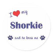 I Love My Shorkie (Male Dog) stickers