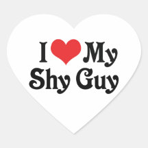 I Love My Shy Guy Stickers