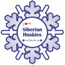 I Love My Siberian Huskies (Multi Dogs) Ornament photo sculptures by thatsalottadogs I Love My Siberian Huskies (Multi Dogs) Ornament photo sculptures