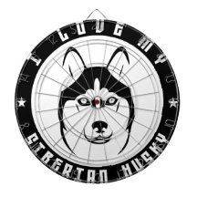 I LOVE MY SIBERIAN HUSKY Dog breed pet Dart Boards
