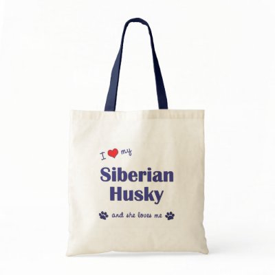I Love My Siberian Husky (Female Dog) Canvas Bag