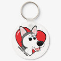 I Love my Siberian Husky Keychain by MenagerieMayhem I Love my Siberian Husky Keychain