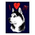 I Love My Siberian Husky Poster posters by Lotacats I Love My Siberian Husky Poster posters