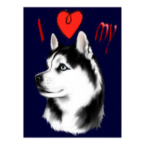 I Love My Siberian Husky Poster posters