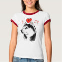 I Love My Siberian Husky T-Shirt by Lotacats I Love My Siberian Husky T-Shirt