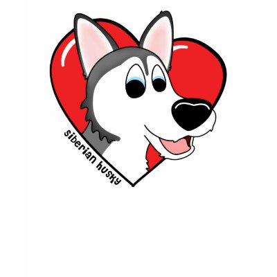 I Love my Siberian Husky TeeShirt by MenagerieMayhem