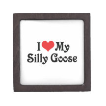 I Love My Silly Goose Premium Jewelry Boxes