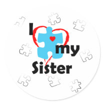 I Love My Sister - Autism stickers