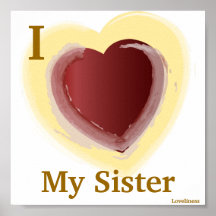 I Love My Sister Personalized Poster
