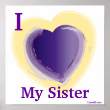 I Love My Sister Personalized Poster