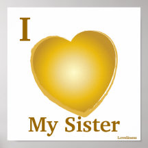 I Love My Sister Personalized Poster
