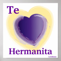 I Love My Sister [Spanish]  Personalized Poster