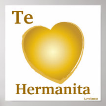 I Love My Sister [Spanish] Personalized Poster