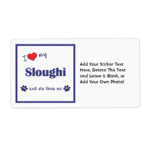 I Love My Sloughi (Female Dog) Personalized Shipping Label