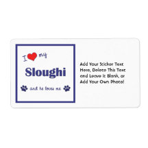 I Love My Sloughi (Male Dog) Custom Shipping Labels