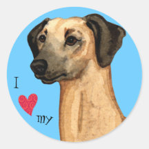I Love my Sloughi Round Stickers