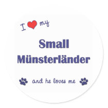 I Love My Small Munsterlander (Male Dog) stickers