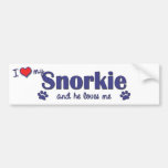 I Love My Snorkie (Male Dog) Bumper Stickers