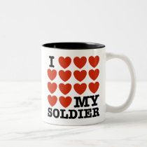 I Love My Soldier mugs