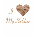 I Love My Soldier Comouflage Heart T-Shirt