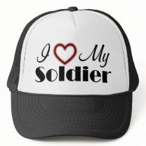 I Love My Soldier Mesh Hats