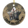 I Love My Soldier Military Personalized Photo Camo ornament