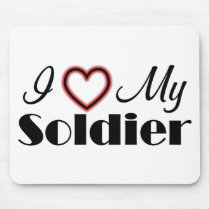 I Love My Soldier Mousepads