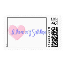 I Love My Soldier Postage Stamps