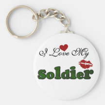 I Love My Soldier Tshirts and Gifts Keychain