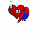 I Love my Solomon Island Eclectus (hen) t-shirts by MenagerieMayhem I Love my Solomon Island Eclectus (hen) t-shirts