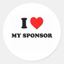 I love My Sponsor Round Sticker