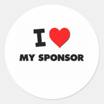 I love My Sponsor Round Stickers