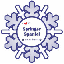 I Love My Springer Spaniel (Female Dog) Ornament photo sculptures