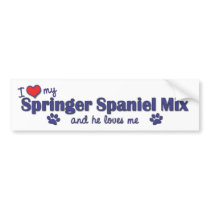 I Love My Springer Spaniel Mix (Male Dog) bumper stickers