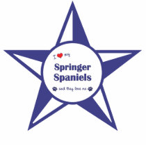 I Love My Springer Spaniels (Multi Dogs) Ornament photo sculptures