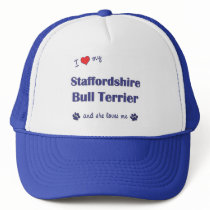 I Love My Staffordshire Bull Terrier (Female Dog) hats